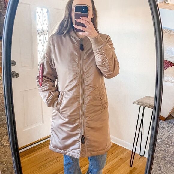 Alpha Industries MA-1 Long Jacket Coat Maeve M - Picture 1 of 10